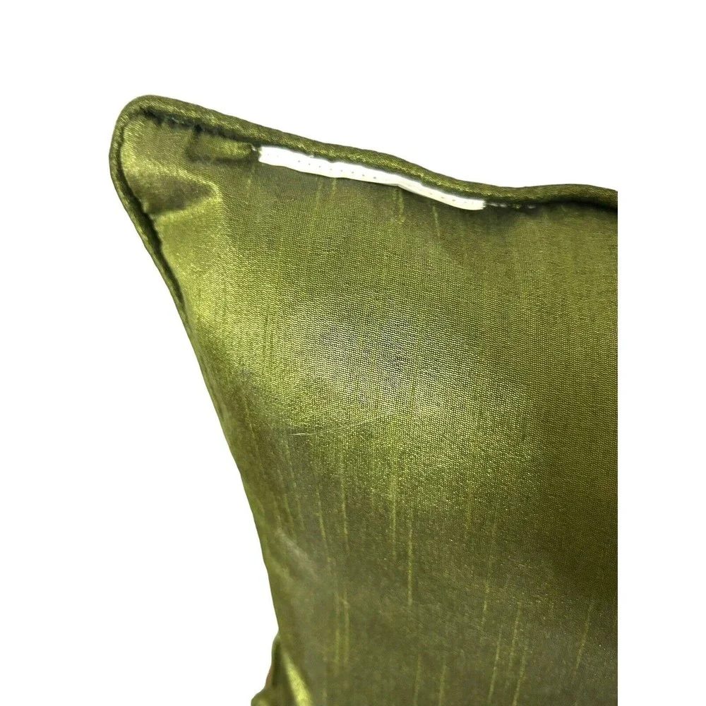 Christmas Holiday Felted Wreath Bells Pillow Removable Down Filled Insert Cover
